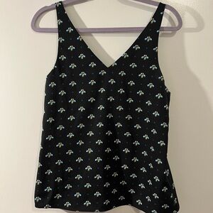 Banana Republic Black Dress with Blue Floral Accents